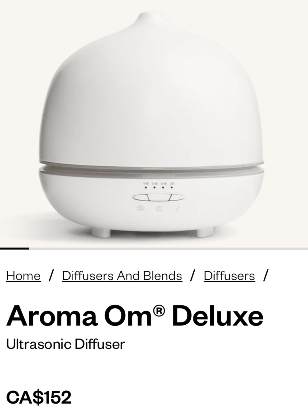 Saje Aroma Om Deluxe Ultrasonic Essential Oil Diffuser Ceramic Top Stone
